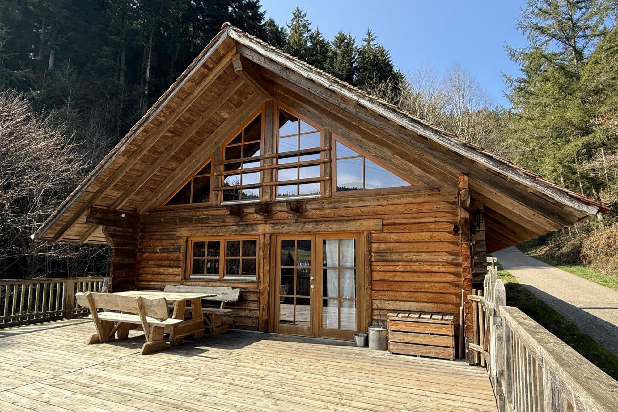 Schwarzwald Blockhaus - Sauna - Kamin - Mit Bettwaesche Und Handtuecher Schenkenzell Buitenkant foto